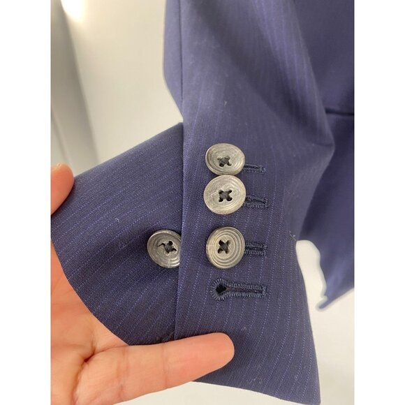 Jack Victor Napoli CT wool 2 button sport coat sz 51 R STRIPPED NAVY BLUE - Picture 4 of 7